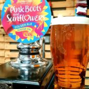 Brewed to celebrate Eurovision 2023, Pink Boots & Sunflowers is a collaboration brew between Strawberry Fields Brewery and Hoppy Hog from Ukraine.